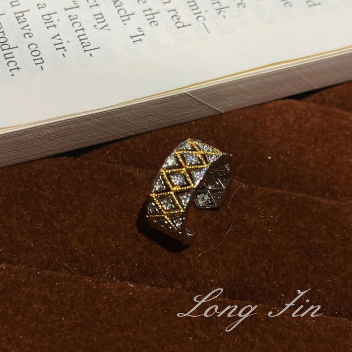 Wholesale Cross Flower Ring Diamond Four-Leaf Clover Ring