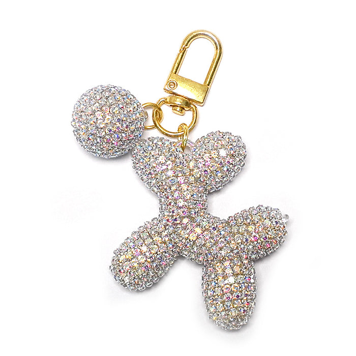 Wholesale Cute Balloon Puppy Diamond Car Keychain Pendant Doll Pendant Accessories Lanyard