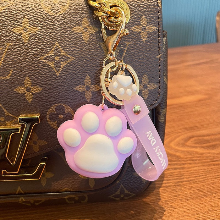 Wholesale  cute kitten claw keychain pendant doll key chain car schoolbag pendant small gift