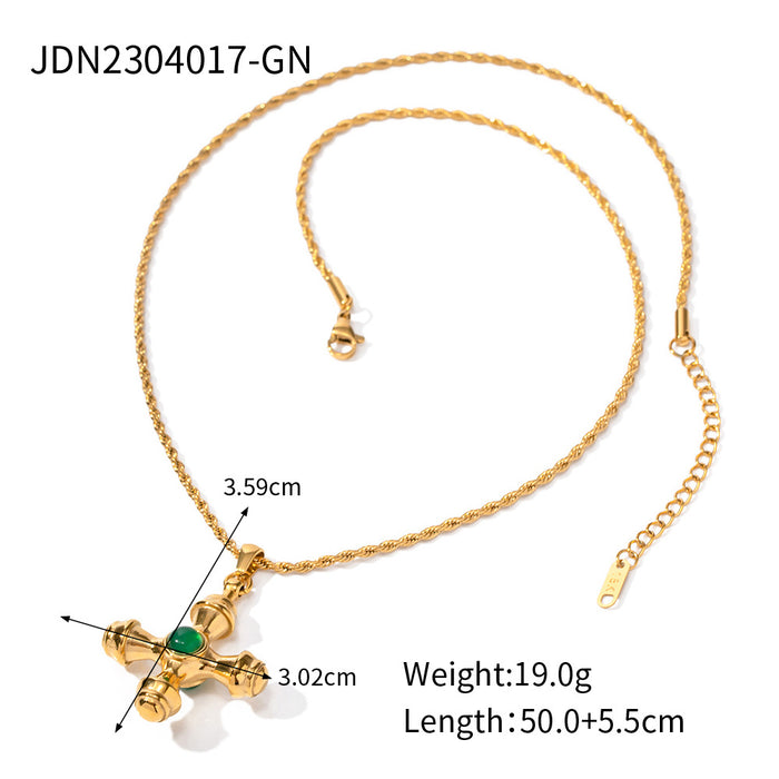 Wholesale 18K Gold Stainless Steel Cross Necklace JDC-NE-JD415