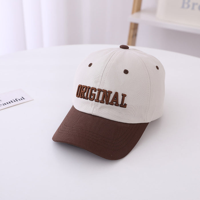 Wholesale Spring and summer letter visor student fashion color block baseball cap