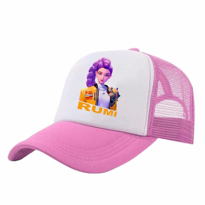 Wholesale KPOP Adjustable Casual Cartoon Print Mesh Baseball Cap