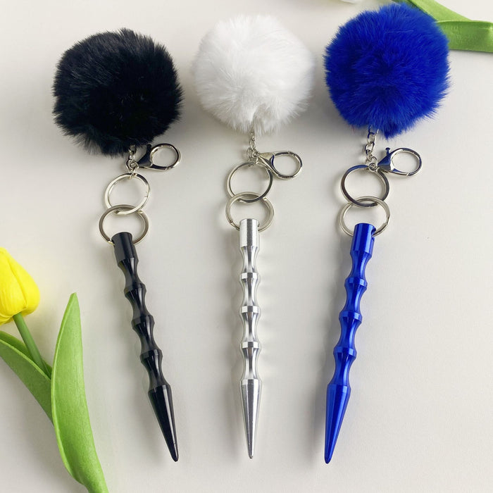 Wholesale Stick Pen Shaped Pom Pom 2 Piece Set Keychain JDC-KC-ZY034