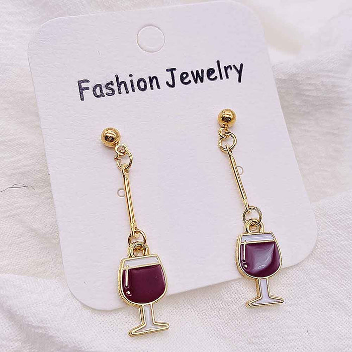 Wholesale Cartoon Beverage Alloy Oil Drop Earrings JDC-ES-Susheng002