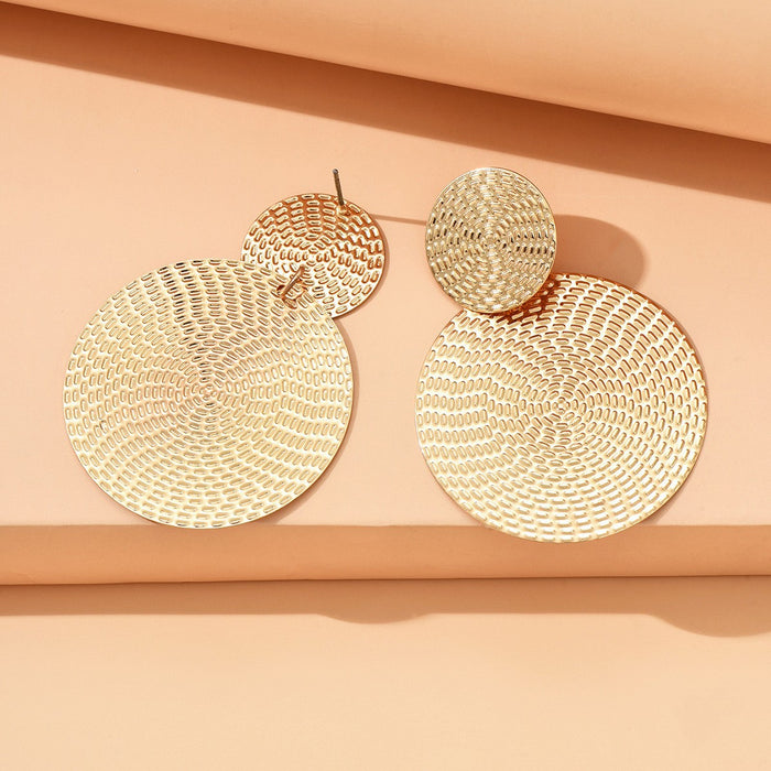 Wholesale Round Big Earrings Fashion Personality Temperament Metal Geometry Ear Stud