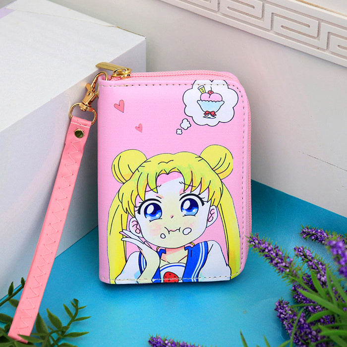 Wholesale fresh cartoon princess children's girls short portable coin purse