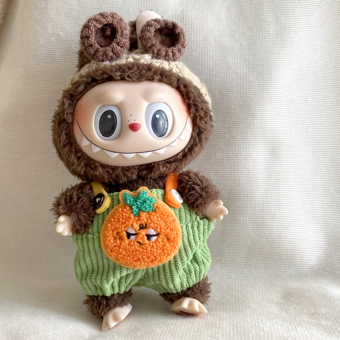 Wholesale Plush Doll Pendant Orange Overalls Little Yellow Hat Best-Selling Cartoon Doll Clothes Internet Celebrity Versatile Clothes