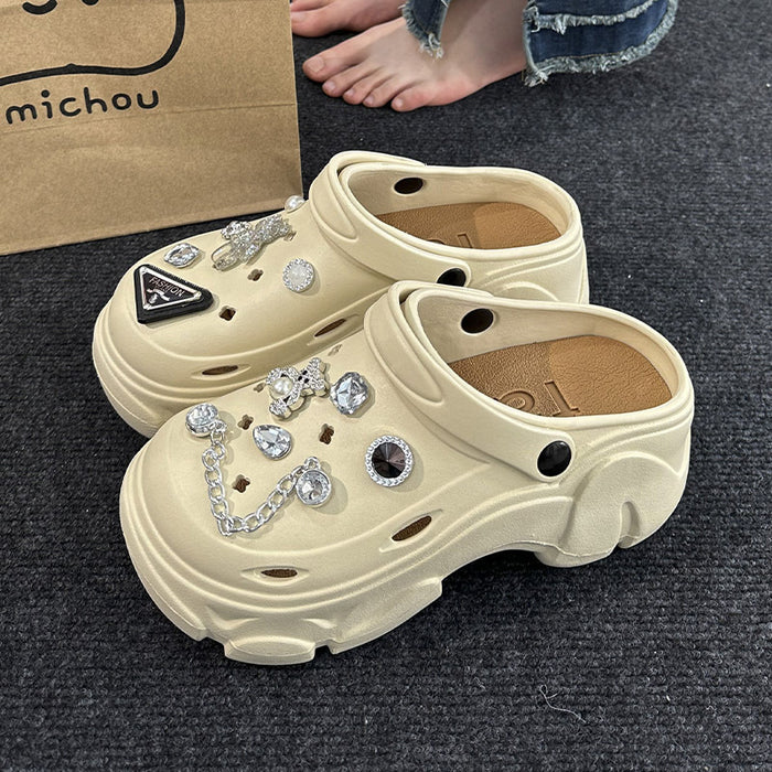 Wholesale platform sandals clogs DIY diamond embellished sandals clogs closed toe sandals clogs