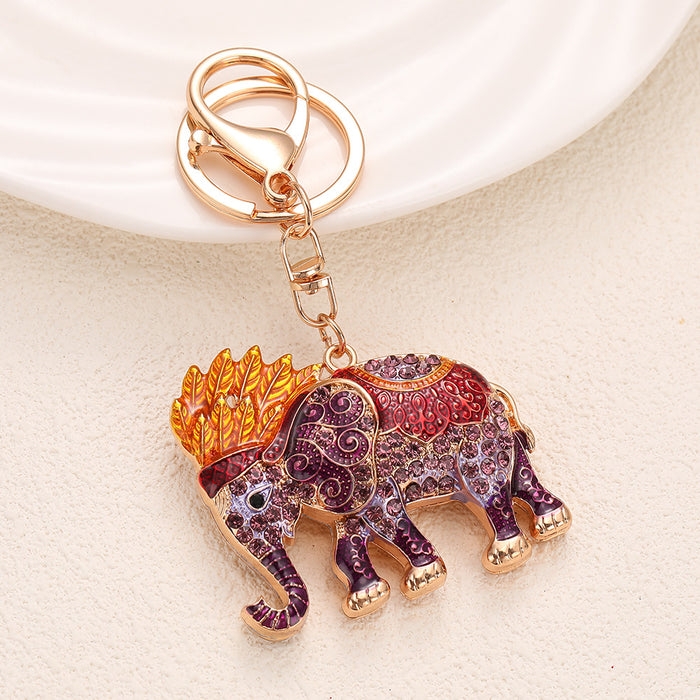 Wholesale Elephant Rhinestone Keychain Decorative Fashion Accessory