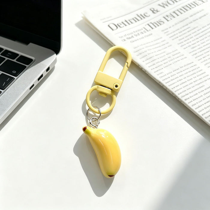 Wholesale Resin Fruit Keychain Cute Durian Blueberry Strawberry Pendant MOQ≥5
