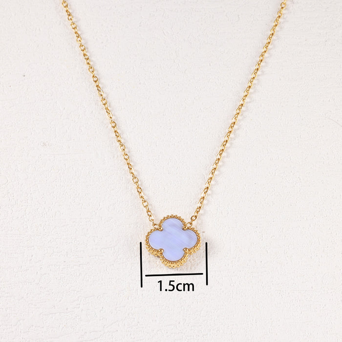 Wholesale Stainless Steel Gold-Plated Four-Leaf Clover Necklace