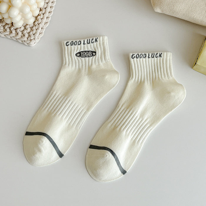 Wholesale Socks, tube socks, versatile embroidery, retro college style, casual, comfortable, breathable, sports socks, short socks, boat socks