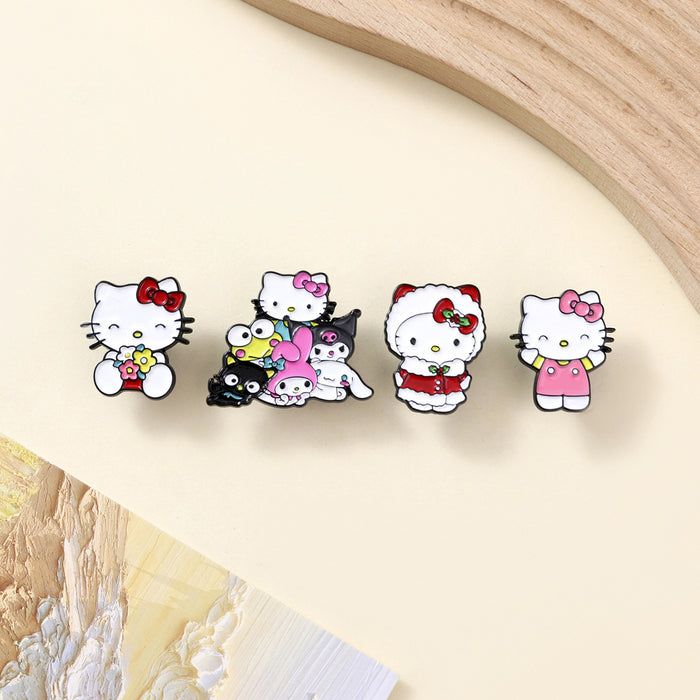 Wholesale Cartoon brooch cute cat metal cat badge oil drop badge bag accessories