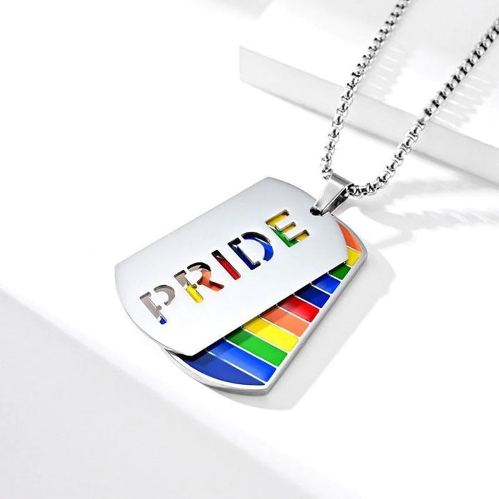 Wholesale jewelry Rainbow Necklace Double Layer Color Stainless Steel