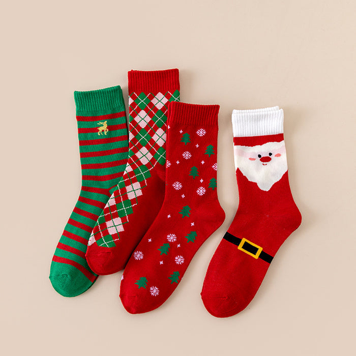 Wholesale Random Christmas Socks Snowman  Cartoon Mid-Calf Socks