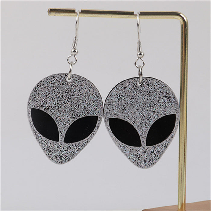 Wholesale Acrylic Alien Glitter Mask Earrings JDC-ES-ChouD016