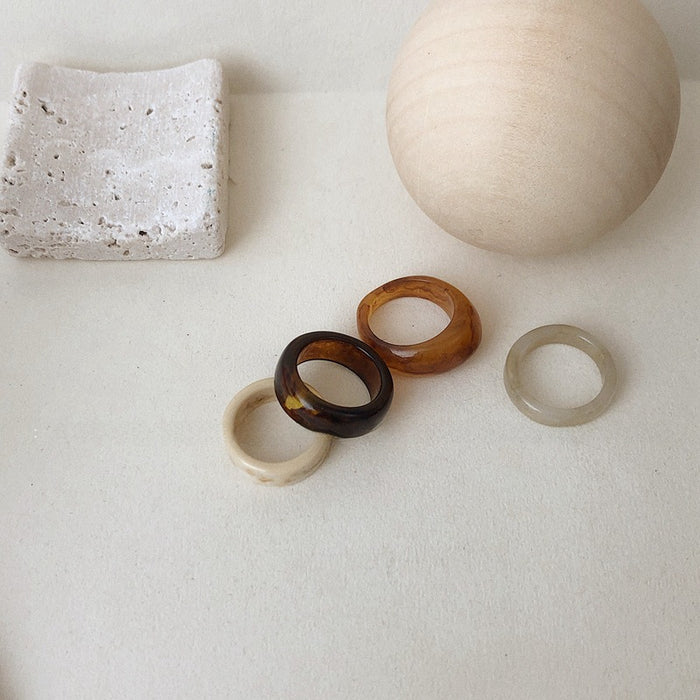 Wholesale Same resin set ring, layered retro forest style cool style ring