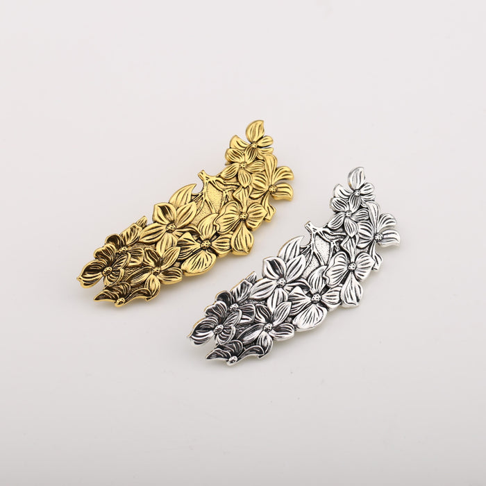 Wholesale Vintage hair clip, spring clip, women's floral headpiece, alloy floral hair clip