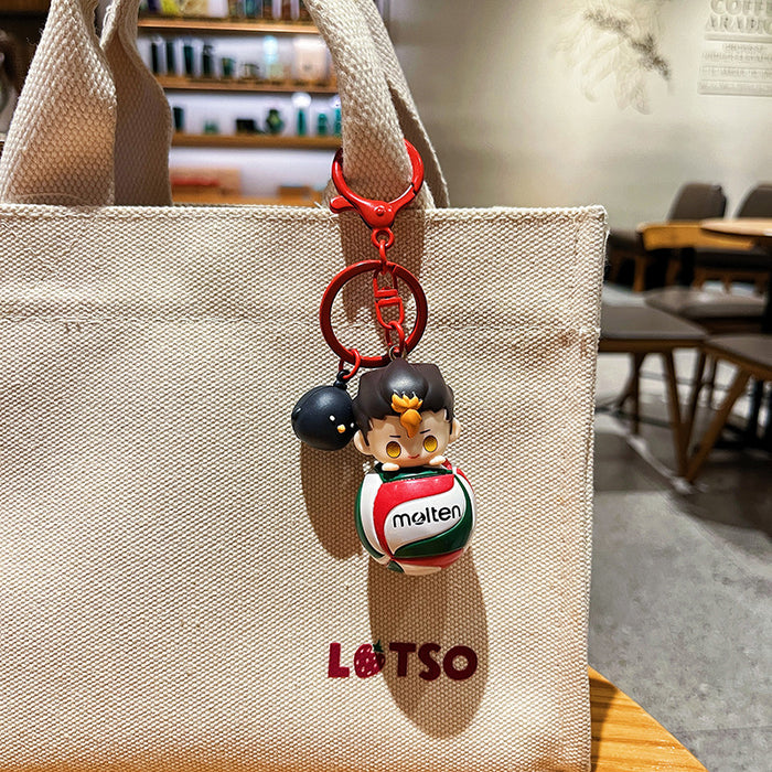 Wholesale Volleyball keychain cute cartoon volleyball doll couple backpack pendant
