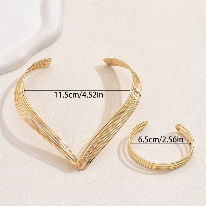 Wholesale New necklace and bracelet set clavicle chain multi-layer open collar