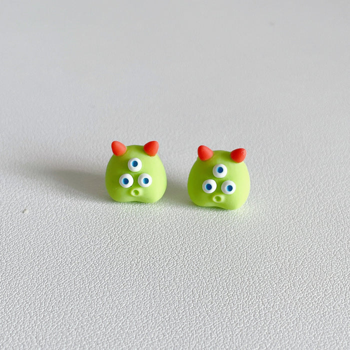 Wholesale Resin Earrings Cute Cartoon Big Eyes JDC-ES-Wenhua002