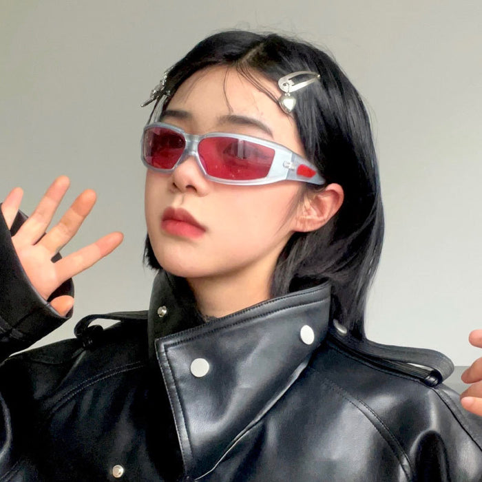 Wholesale Sunglasses Square Reflective Silver Frame Glasses