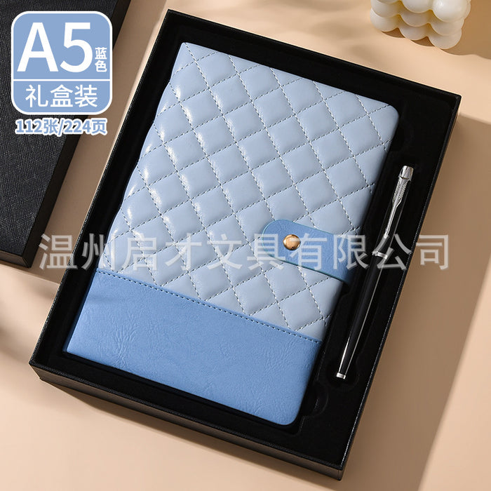 Wholesale Notebook Pu Spliced Rhombus Hand Ledger Creative High-Value Business Notepad