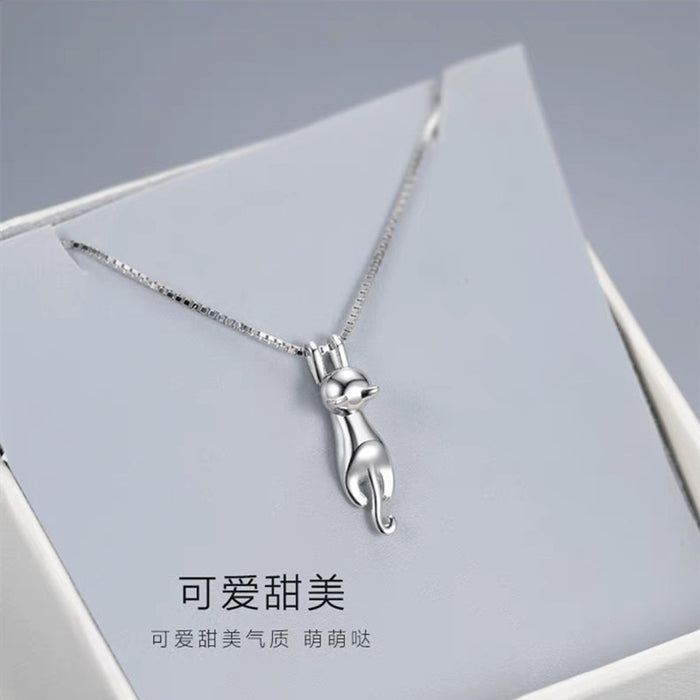 Wholesale Original niche creative plain silver necklace fashion gift simple pendant accessory