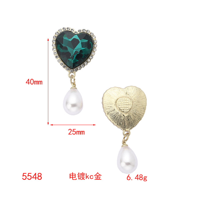 Wholesale Advanced pearl DIY accessories with diamond inlay, light luxury temperament, love crystal tassel alloy accessories, jewelry