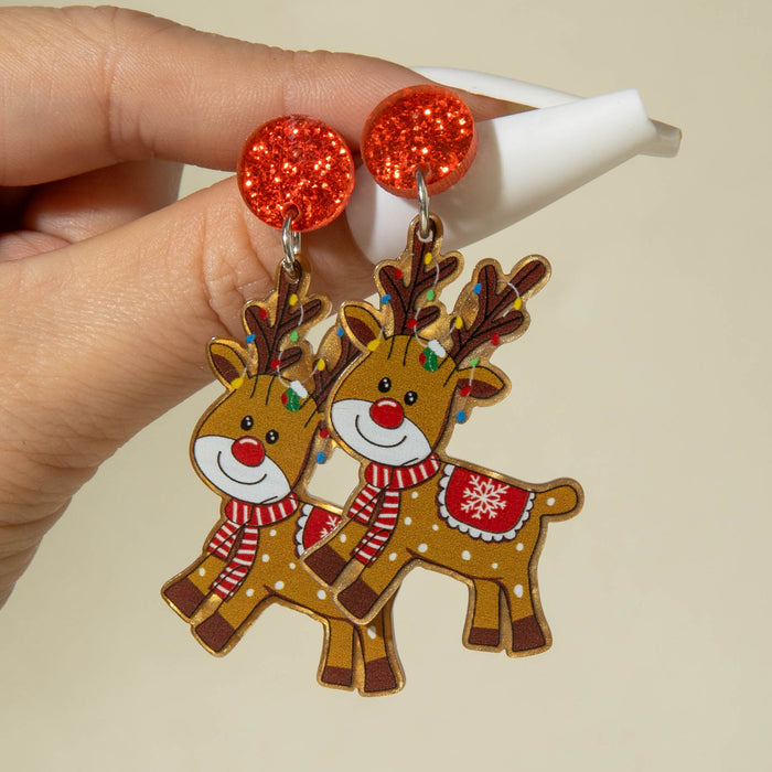 Wholesale Simple and unique acrylic Christmas earrings