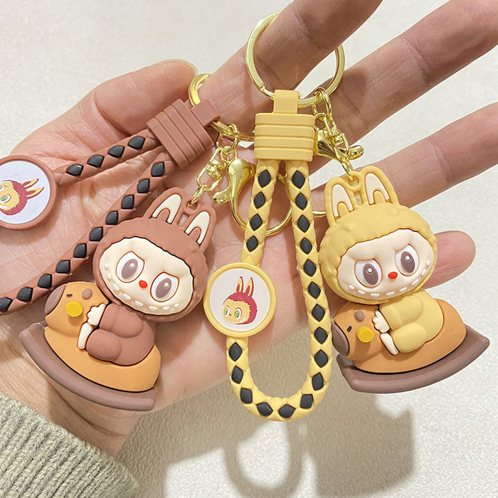 Wholesale Cartoon Plush Rocking Horse Keychain Cute Bunny Doll Student Backpack Pendant Gift