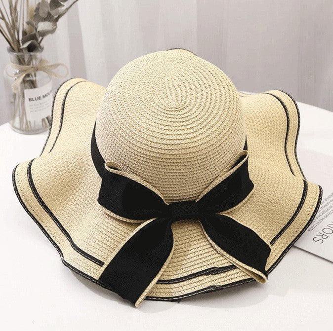 Wholesale Hat women's summer fashion hat UV-proof versatile travel seaside beach straw hat