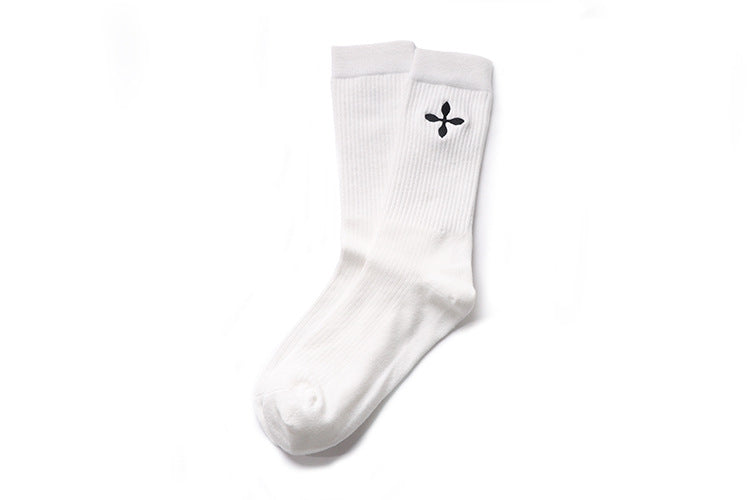 Wholesale Socks Embroidered Cross Skateboarding Socks Mid tube Sports Socks Trendy Neutral
