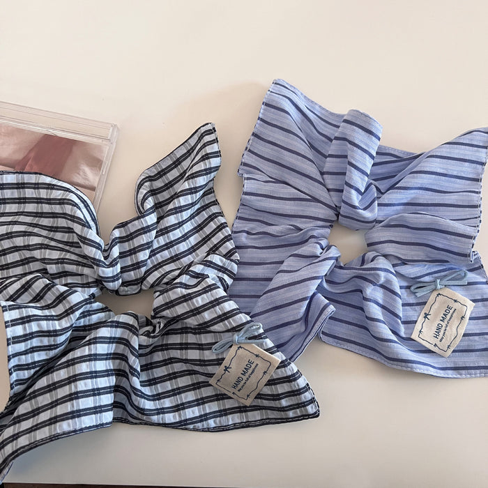 Wholesale Small niche minimalist retro striped square circle hair loop, women's high-end sense, ponytail hair accessory, headband, rubber band hair clip