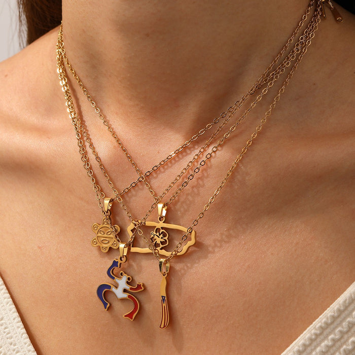 Wholesale Stainless Steel Frog Gold Waterproof Necklace