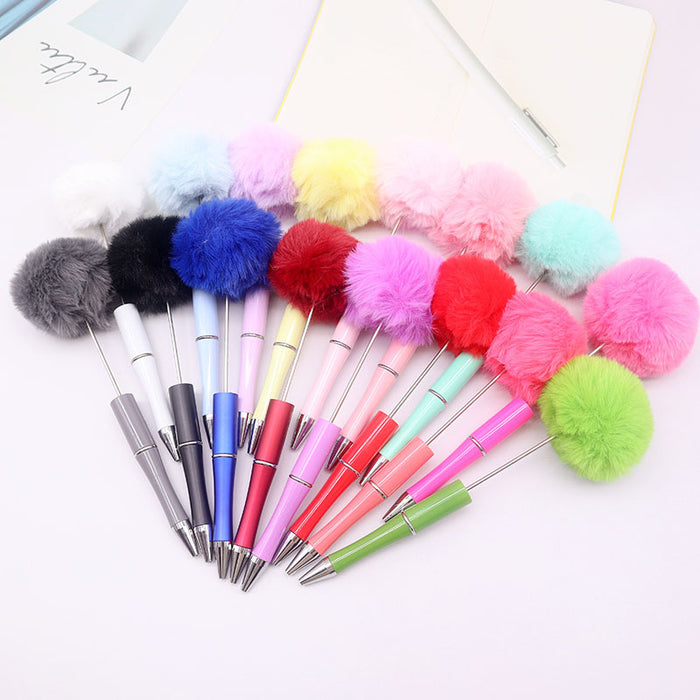 Wholesale Hair Ball Plastic Bead Pen JDC-PN-ChenYu004