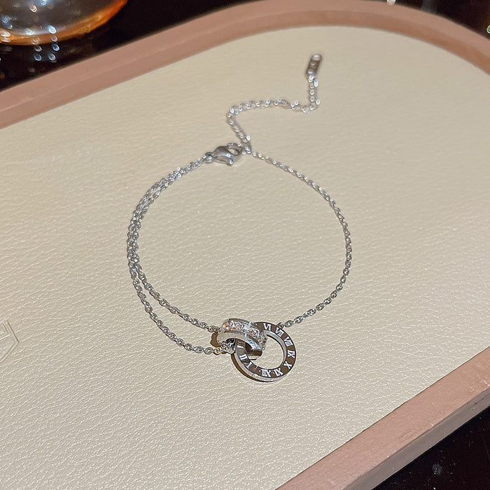 Wholesale stainless steel bracelet double-layer folded to wear