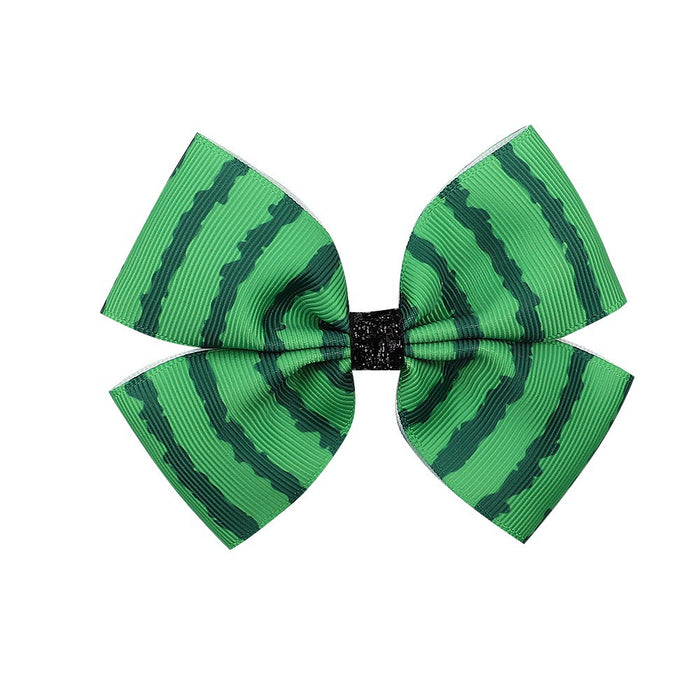 Wholesale Polyester Fruit Print Fabric Bow Hair Clip Set JDC-HC-Xiane019