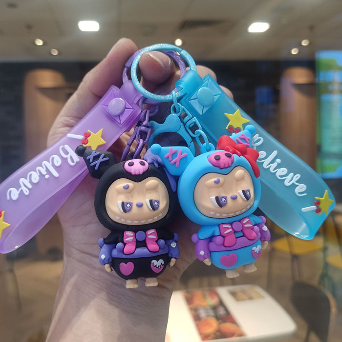 Wholesale Keychain cartoon funny car keychain student backpack small pendant claw machine