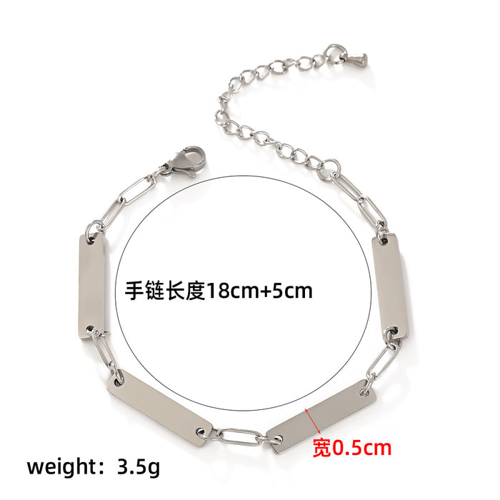 Wholesale European and American light luxury stacked stainless steel bracelet, simple smooth surface bracelet, fashionable and versatile design bracelet