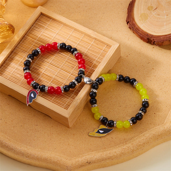 Wholesale Crystal Cat's Eye Magnet Attraction Couple Bracelet JDC-BT-Chuya003