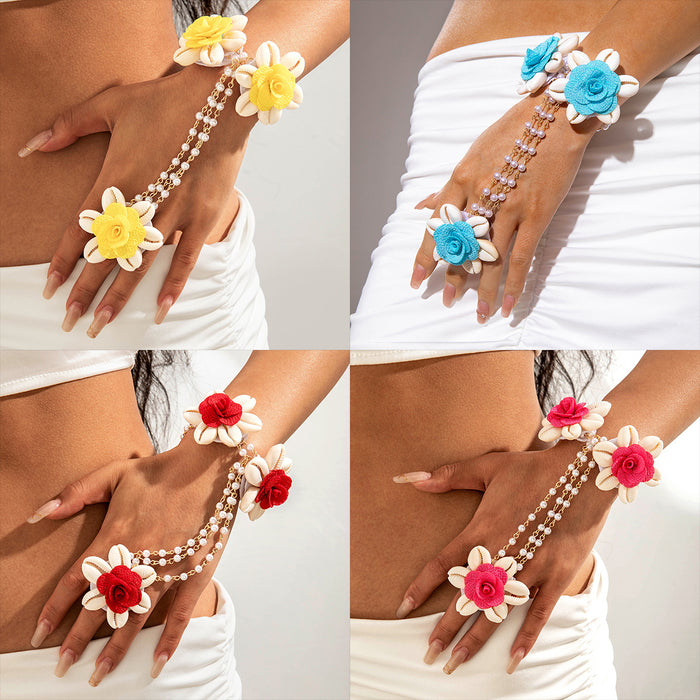 Wholesale Flower Shell Bracelet Vacation Style Imitation Pearl Fashion Handmade