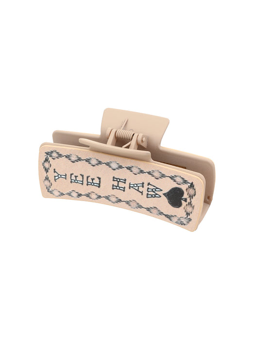 Wholesale Western Cowboy Style Cactus English Letters Leather Women' s Hair Clip Grab Shark Clip