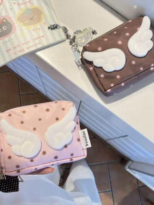Wholesale Canvas Polka Dot Wings Storage Bag Youth Campus Style for Everyday Use Gift