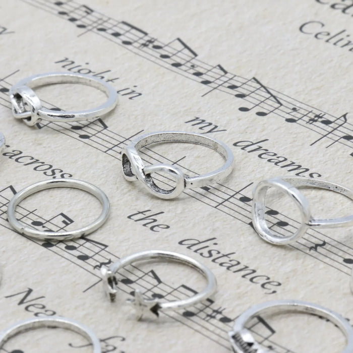 Wholesale Retro minimalist leaf knot ring ring