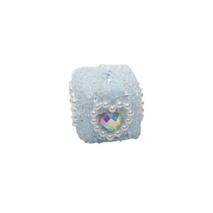 Wholesale Acrylic Solid Blocks Wrapped in Diamonds, Pearls, Love DIY Sugar Straight Hole Bead String JDC-BDS-HuaZ010
