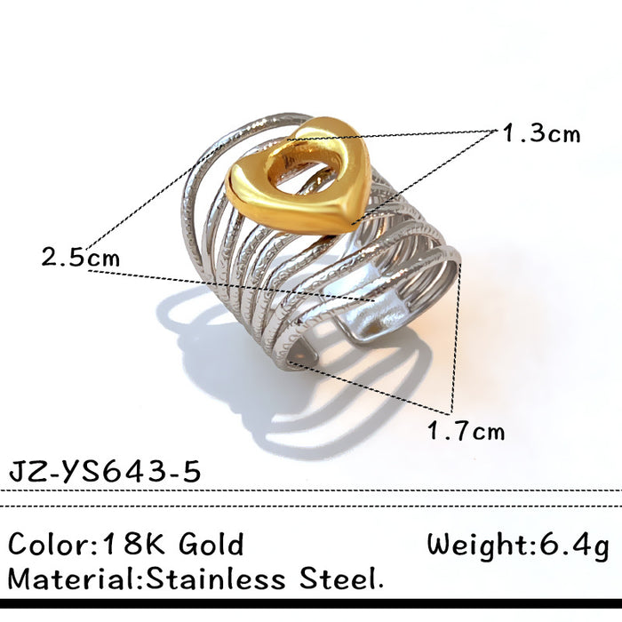 Wholesale stainless steel wide color-blocking Adjustable rings