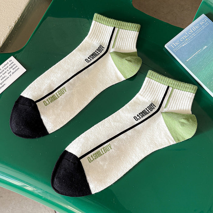 Wholesale Socks, thin boat socks, striped casual sports, low cut embroidery