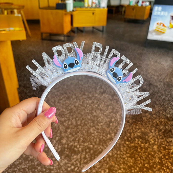 Wholesale Birthday Party Puppy Colorful Shiny Hair Hoop Children' s Headband Birthday Hat Birthday Photo Props