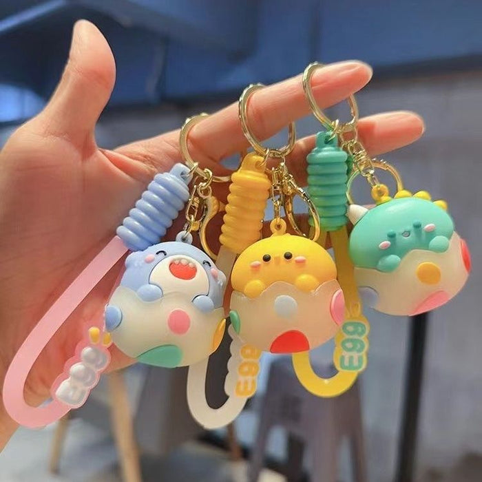 Wholesale Luminous Eggshell Small Animal Doll Resin Keychain JDC-KC-XingLao005